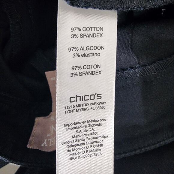 Fabulously Slimming By Chico’s Womens Cropped Pants Size 1 Medium 8 Black Ankle - Picture 8 of 10